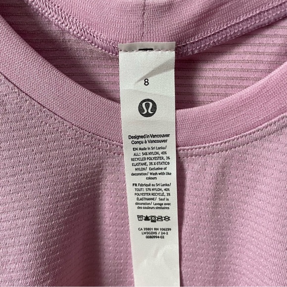 NWT Lululemon Swiftly Tech Cropped Short-Sleeve Vitapink Size 8 - Picture 5 of 6